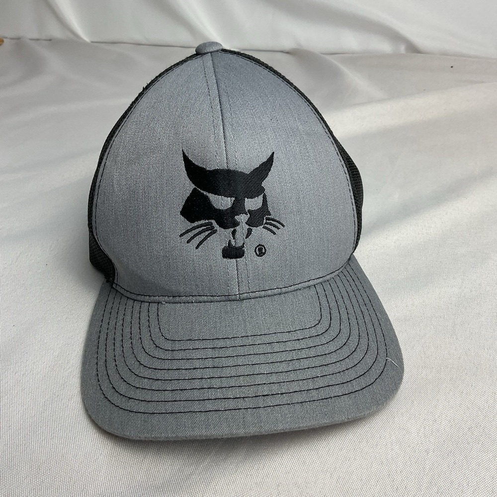 Bobcat Trucker Hat Cap Gray and‎ Black Mesh Adjustable Strapback Worn Once